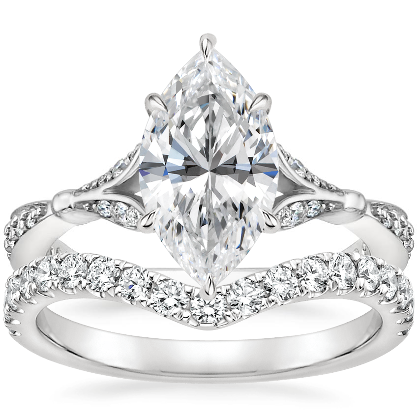 18K White Gold Zinnia Diamond Ring 1 3 ct. tw. with Luxe Flair Diamond Ring 1 3 ct. tw